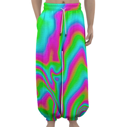 Abstract Psychedelic Trippy Print Lantern Pants