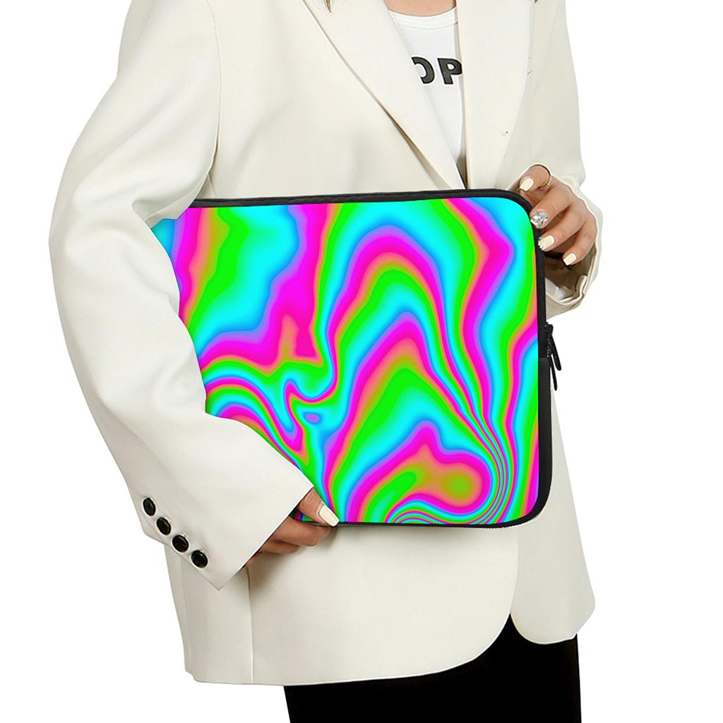 Abstract Psychedelic Trippy Print Laptop Sleeve