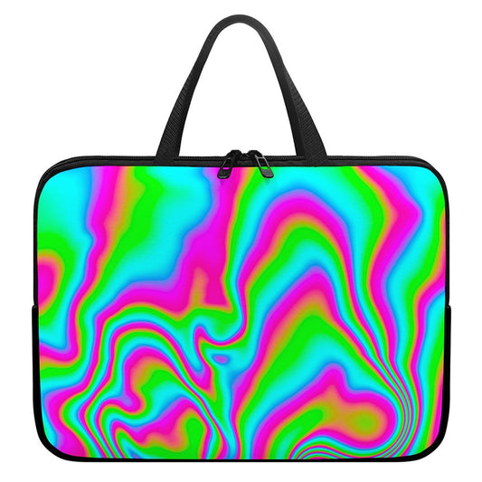 Abstract Psychedelic Trippy Print Laptop Sleeve With Handle