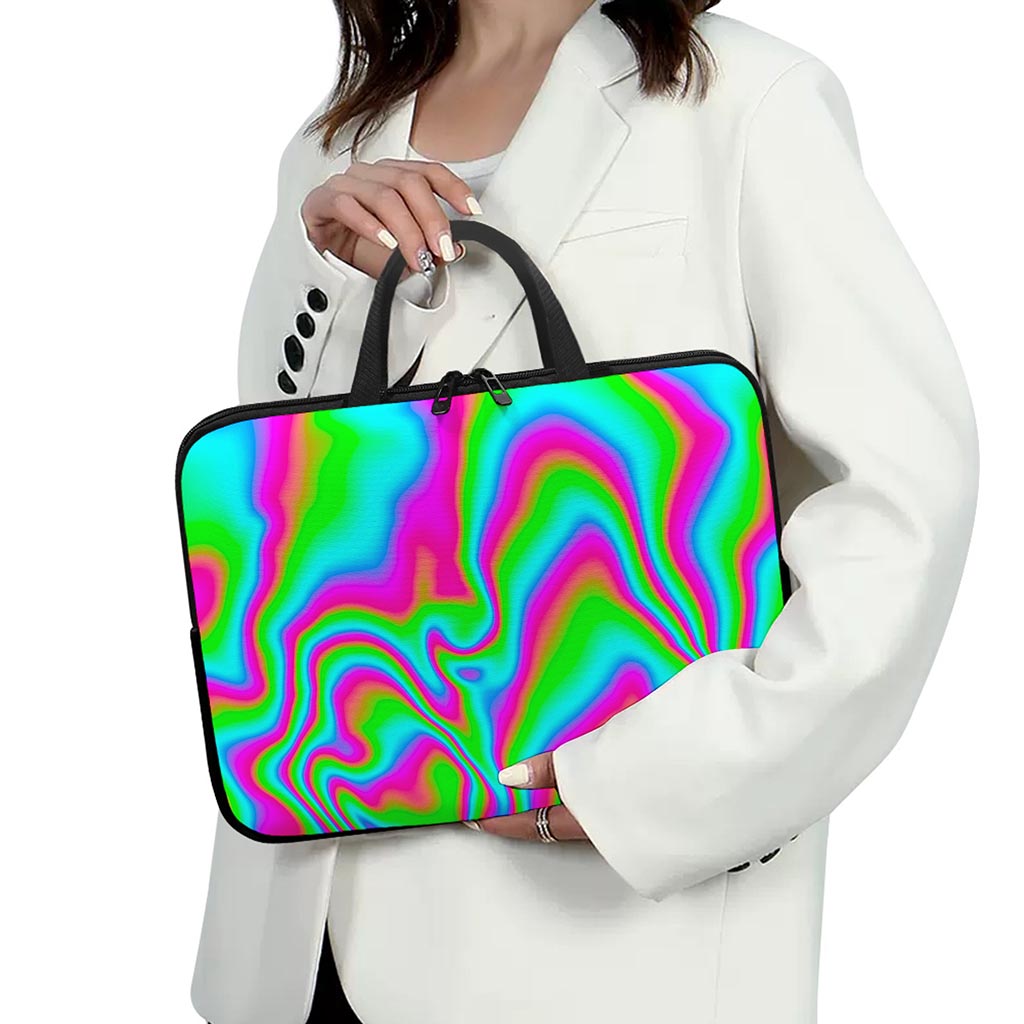 Abstract Psychedelic Trippy Print Laptop Sleeve With Handle