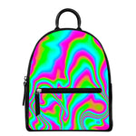 Abstract Psychedelic Trippy Print Leather Backpack