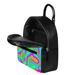 Abstract Psychedelic Trippy Print Leather Backpack