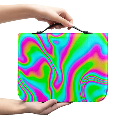 Abstract Psychedelic Trippy Print Leather Bible Cover