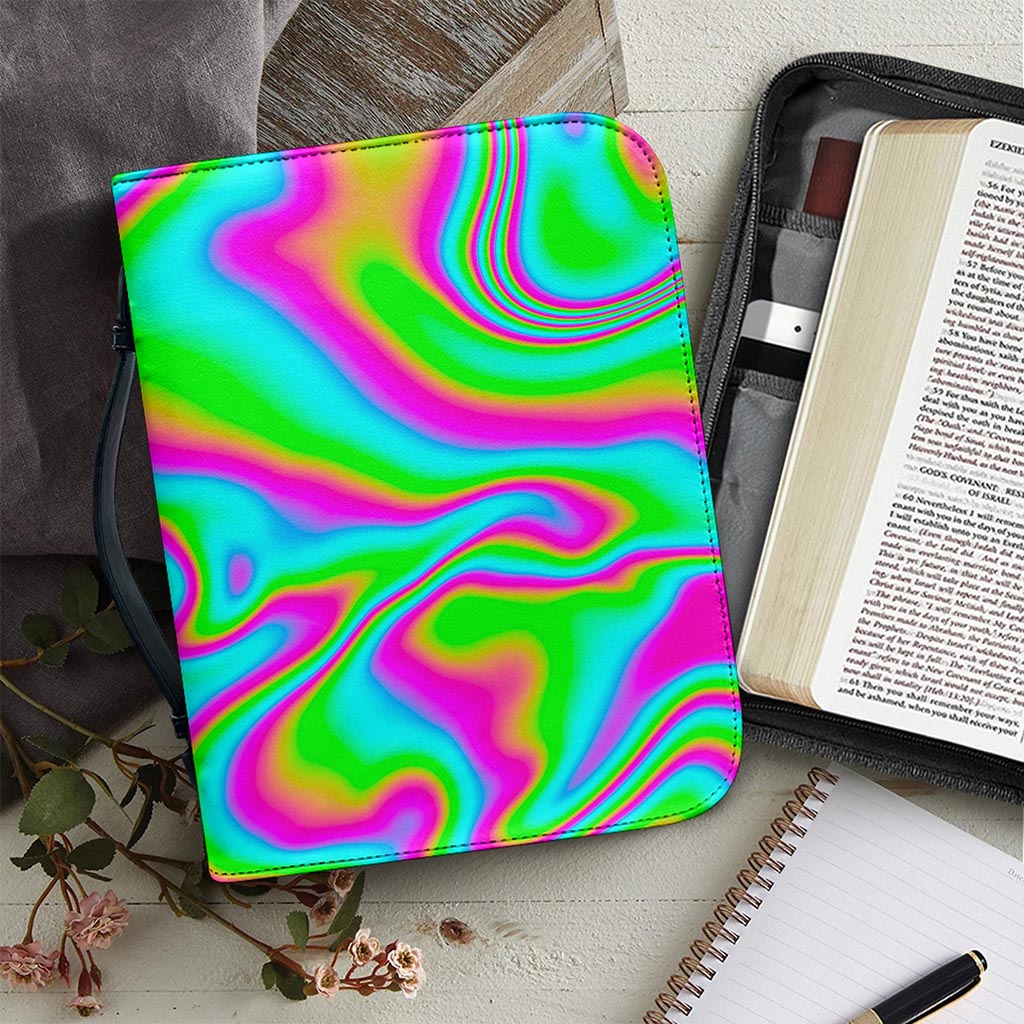 Abstract Psychedelic Trippy Print Leather Bible Cover