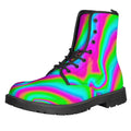 Abstract Psychedelic Trippy Print Lace-Up Boots