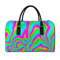 Abstract Psychedelic Trippy Print Leather Duffel Bag