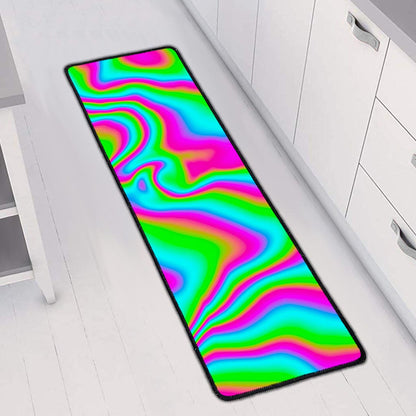 Abstract Psychedelic Trippy Print Long Kitchen Mat