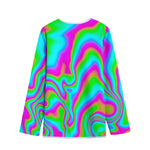 Abstract Psychedelic Trippy Print Long Sleeve Short Coat