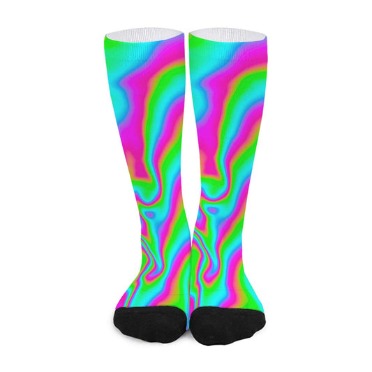 Abstract Psychedelic Trippy Print Long Socks