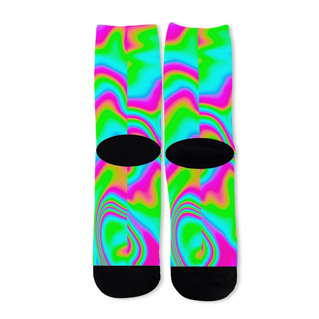 Abstract Psychedelic Trippy Print Long Socks