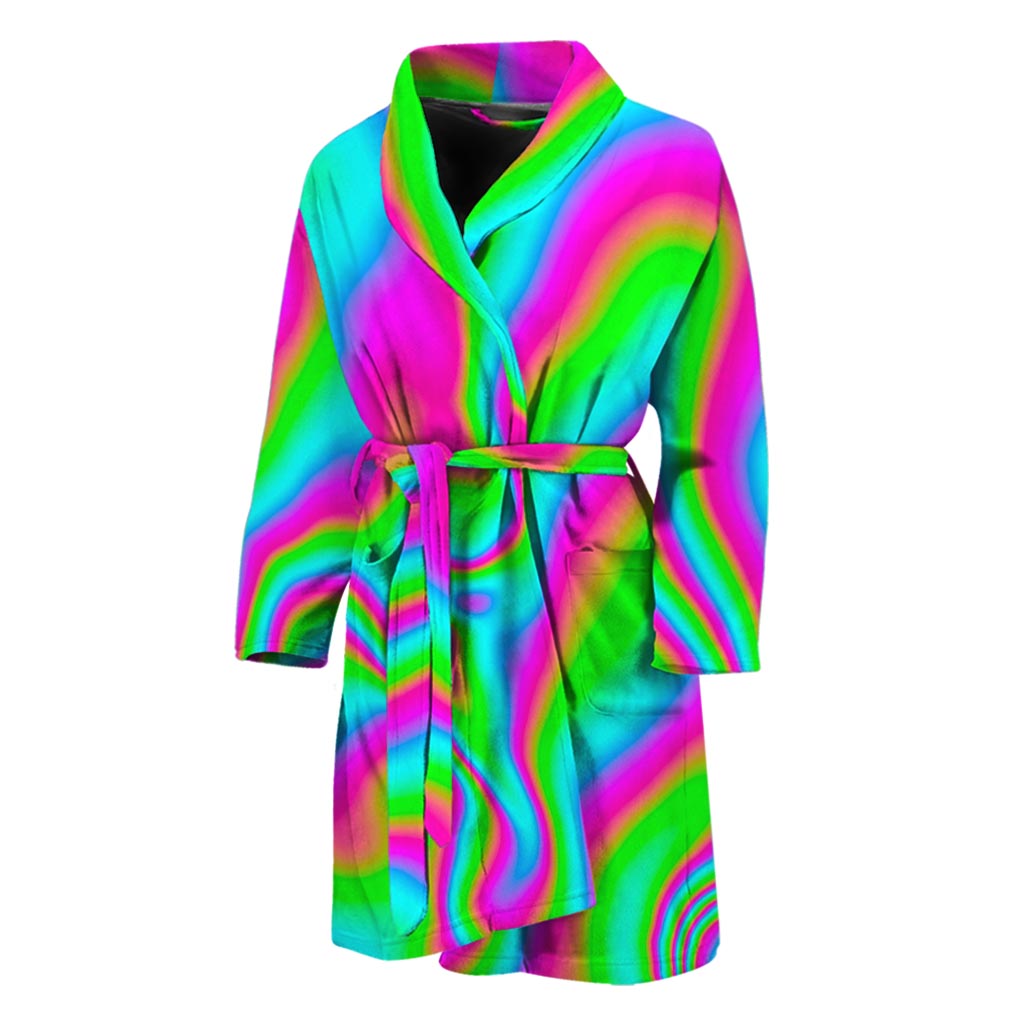 Abstract Psychedelic Trippy Print Men's Bathrobe