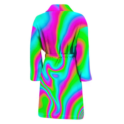 Abstract Psychedelic Trippy Print Men's Bathrobe