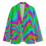 Abstract Psychedelic Trippy Print Men's Cotton Blazer