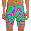 Abstract Psychedelic Trippy Print Men's Long Boxer Briefs