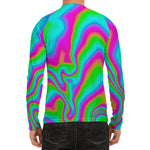Abstract Psychedelic Trippy Print Men's Long Sleeve Rash Guard
