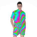 Abstract Psychedelic Trippy Print Men's Rompers