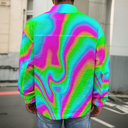 Abstract Psychedelic Trippy Print Men's Shirt Jacket