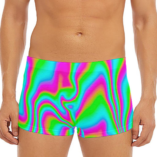 Abstract Psychedelic Trippy Print Men's Short Boxer Briefs