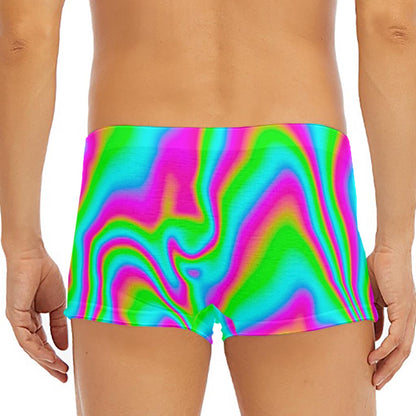 Abstract Psychedelic Trippy Print Men's Short Boxer Briefs
