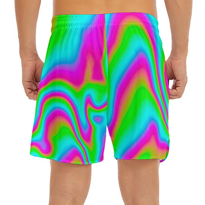 Abstract Psychedelic Trippy Print Men's Split Running Shorts