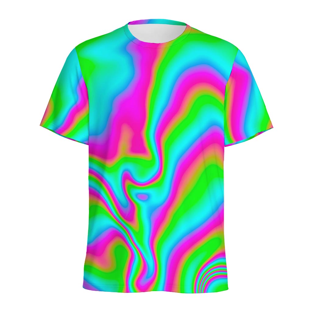 Abstract Psychedelic Trippy Print Men's Sports T-Shirt