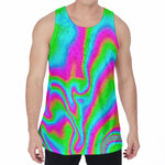Abstract Psychedelic Trippy Print Men's Velvet Tank Top