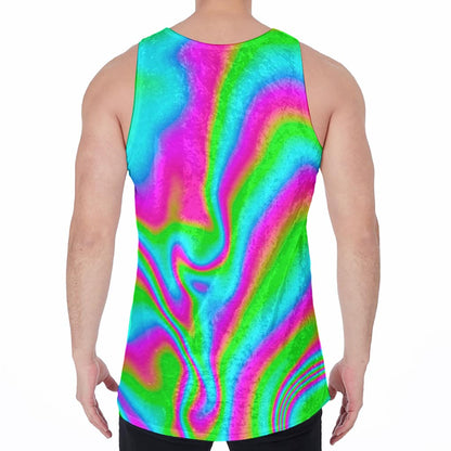 Abstract Psychedelic Trippy Print Men's Velvet Tank Top