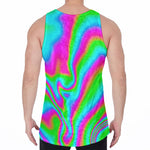 Abstract Psychedelic Trippy Print Men's Velvet Tank Top