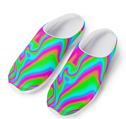Abstract Psychedelic Trippy Print Mesh Casual Shoes