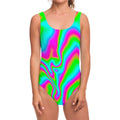 Abstract Psychedelic Trippy Print One Piece Swimsuit