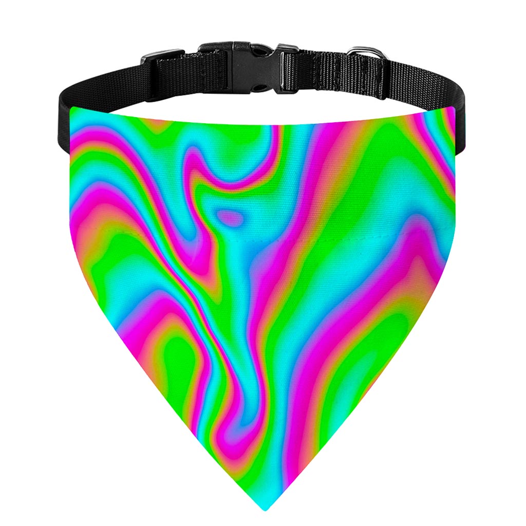 Abstract Psychedelic Trippy Print Over The Collar Dog Bandana