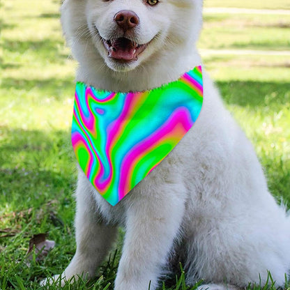 Abstract Psychedelic Trippy Print Over The Collar Dog Bandana