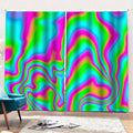 Abstract Psychedelic Trippy Print Pencil Pleat Curtains