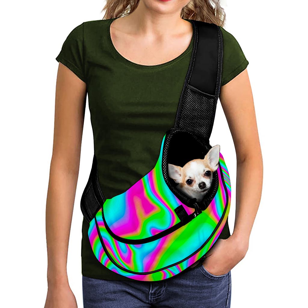 Abstract Psychedelic Trippy Print Pet Sling Carrier