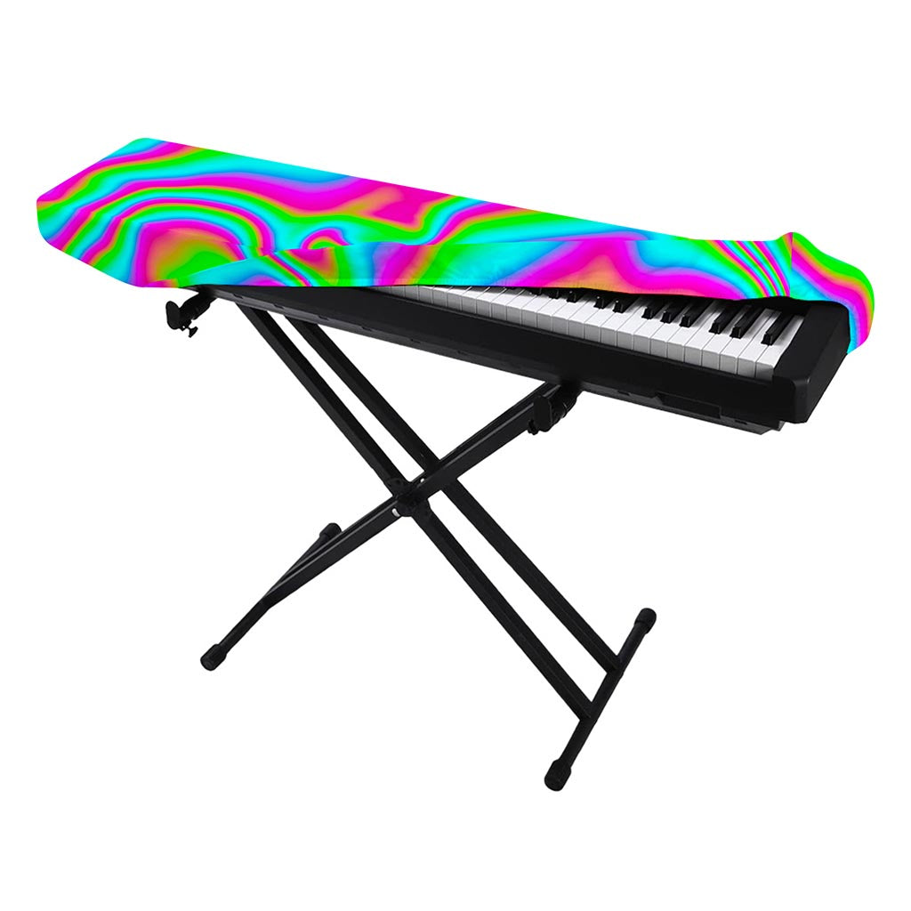 Abstract Psychedelic Trippy Print Piano Keyboard Cover