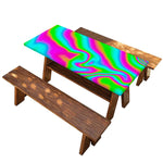 Abstract Psychedelic Trippy Print Picnic Table Cover