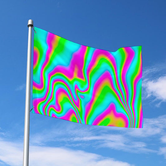 Abstract Psychedelic Trippy Print Polyester Flag