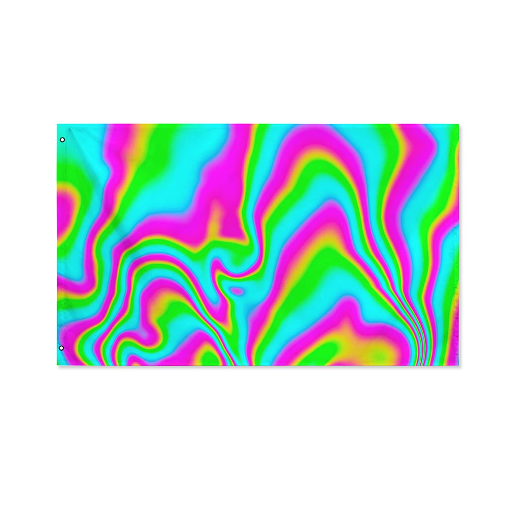 Abstract Psychedelic Trippy Print Polyester Flag