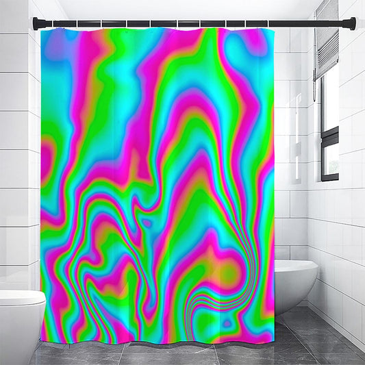 Abstract Psychedelic Trippy Print Premium Shower Curtain