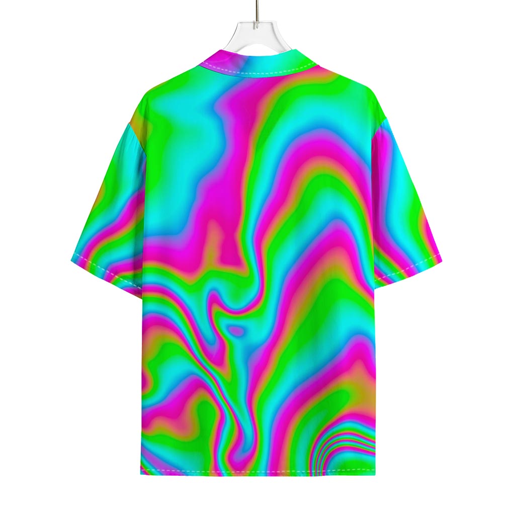 Abstract Psychedelic Trippy Print Rayon Hawaiian Shirt