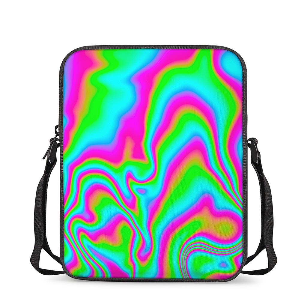 Abstract Psychedelic Trippy Print Rectangular Crossbody Bag