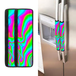 Abstract Psychedelic Trippy Print Refrigerator Handle Covers