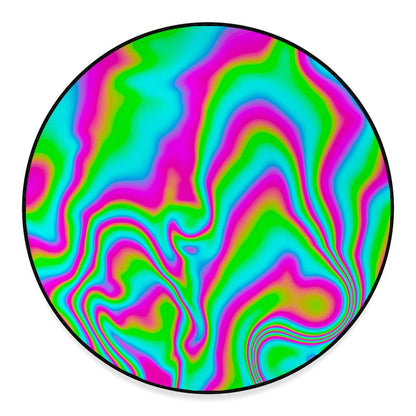 Abstract Psychedelic Trippy Print Round Floor Mat