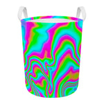 Abstract Psychedelic Trippy Print Round Laundry Basket