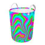 Abstract Psychedelic Trippy Print Round Laundry Basket
