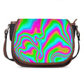Abstract Psychedelic Trippy Print Saddle Bag