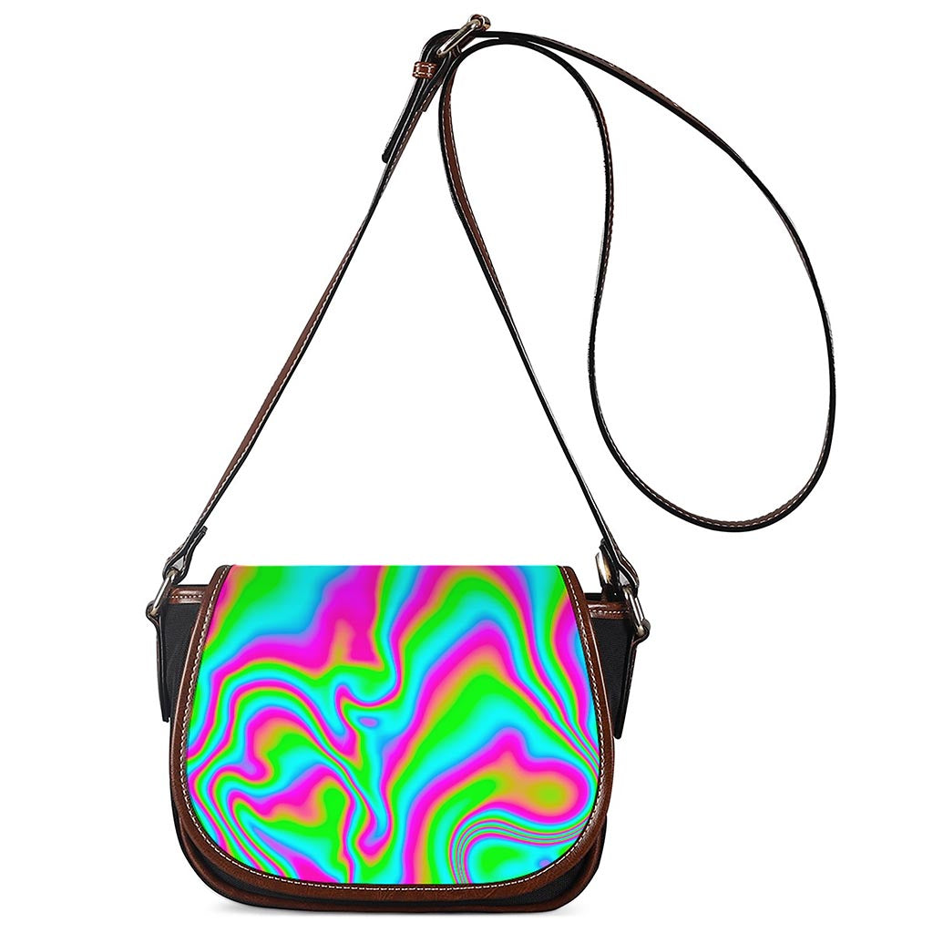 Abstract Psychedelic Trippy Print Saddle Bag