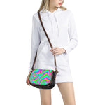 Abstract Psychedelic Trippy Print Saddle Bag