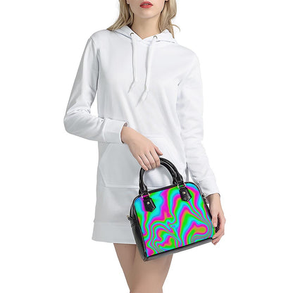 Abstract Psychedelic Trippy Print Shoulder Handbag
