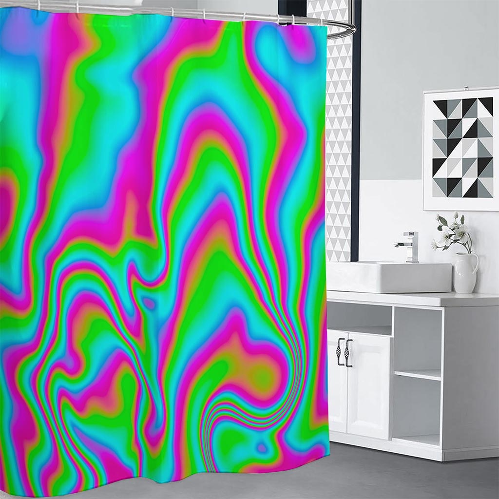 Abstract Psychedelic Trippy Print Shower Curtain